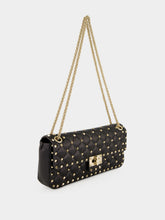 Valentino Garavani Black Rockstud Spike Quilted Shoulder Bag