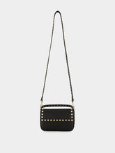 Valentino Garavani Black Rockstud Grainy Leather Pouch