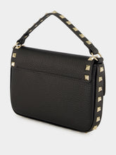 Valentino Garavani Black Rockstud Grainy Leather Pouch