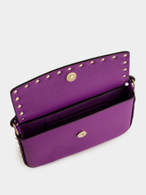 Valentino Garavani Violet Rockstud Grainy Leather Pouch