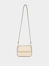 Valentino Garavani Light Ivory Rockstud Grainy Leather Pouch