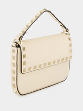 Valentino Garavani Light Ivory Rockstud Grainy Leather Pouch