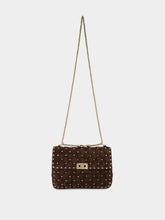 Valentino Garavani Ebony Rockstud Spike Medium Suede Bag