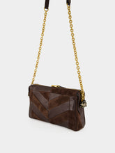 Valentino Garavani Ebony Panthea Small Leather Chevron Shoulder Bag