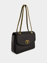 Valentino Garavani Black Djuna Medium Nappa Leather Chain Bag