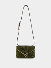 Valentino Garavani Astrid Green Small Rockstud Python Crossbody Bag