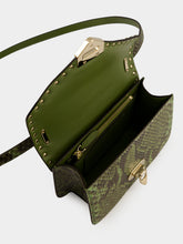 Valentino Garavani Astrid Green Small Rockstud Python Crossbody Bag