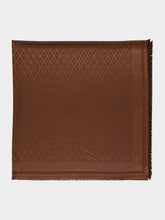 Valentino Garavani Brown Toute La V Wool Silk Shawl