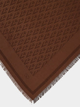 Valentino Garavani Brown Toute La V Wool Silk Shawl