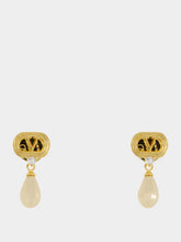 Valentino Garavani Gold Ovalette Pearl Drop Earrings