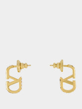 Valentino Garavani Gold Crystal VLogo Signature Earrings