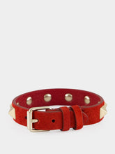 Valentino Garavani Red Suede Rockstud Bracelet