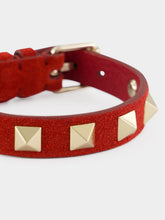 Valentino Garavani Red Suede Rockstud Bracelet
