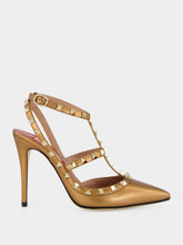 Valentino Garavani Vintage Gold Rockstud Leather Pumps