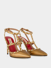 Valentino Garavani Vintage Gold Rockstud Leather Pumps