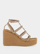 Valentino Garavani Poudre Rockstud Wedge Espadrilles