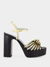 Valentino Garavani Black and Gold Coeur Royal 115 Sandals