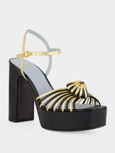 Valentino Garavani Black and Gold Coeur Royal 115 Sandals
