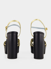 Valentino Garavani Black and Gold Coeur Royal 115 Sandals