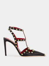 Valentino Garavani Black Studdy Kidskin 100 Pumps