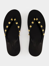 Valentino Garavani Black Rockstud Leather Slides