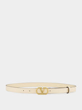 Valentino Garavani Butter VLogo Signature Shiny Calfskin Belt