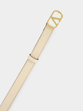 Valentino Garavani Butter VLogo Signature Shiny Calfskin Belt