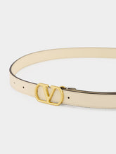 Valentino Garavani Butter VLogo Signature Shiny Calfskin Belt