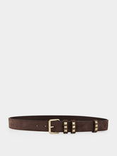 Valentino Garavani Ebony Rockstud Suede Belt