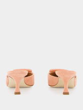 Manolo Blahnik Maysale Light Pink Suede Kitten Heel Mules