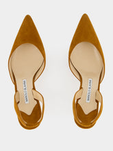 Manolo Blahnik Carolyne Brown Suede Slingback Pumps