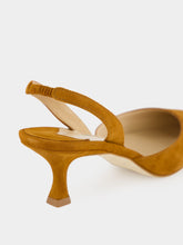 Manolo Blahnik Carolyne Brown Suede Slingback Pumps