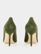 Manolo Blahnik Bb Green Suede Pointed Toe Pumps