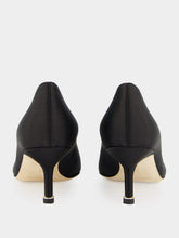 Manolo Blahnik Hangisi 50 Black Satin Jewel Pumps