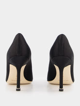 Manolo Blahnik Hangisi Black Jewel Buckle Satin 90mm Pumps