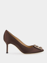 Manolo Blahnik Dark Brown Hangisi Pumps