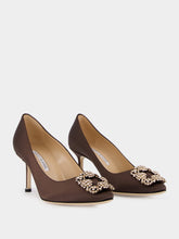 Manolo Blahnik Dark Brown Hangisi Pumps