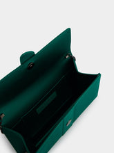 Manolo Blahnik Green Capri Satin Buckle Clutch