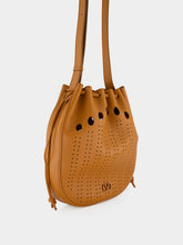Valentino Garavani Cuoio Brown Perforated Leather Bucket Bag