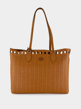 Valentino Garavani Cuoio Brown Perforated Leather Tote Bag
