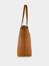 Valentino Garavani Cuoio Brown Perforated Leather Tote Bag