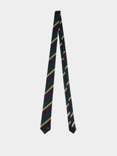 Valentino Garavani Green and Blue Jacquard Regimental Silk Tie