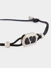 Valentino Garavani Black and Silver Ovalette Bracelet