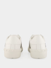 Valentino Garavani White and Grey Calfskin Open Sneakers