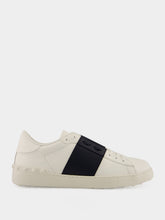 Valentino Garavani White and Blue Open Leather Sneakers