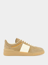 Valentino Garavani Khaki and Ivory Upvillage Low Top Leather Trainers