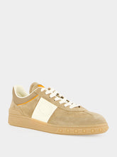 Valentino Garavani Khaki and Ivory Upvillage Low Top Leather Trainers