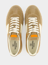 Valentino Garavani Khaki and Ivory Upvillage Low Top Leather Trainers