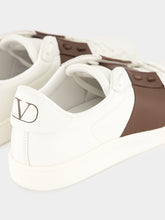 Valentino Garavani White and Brown Open Royco Nappa Leather Trainers