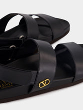 Valentino Garavani Black Studshield Leather Sandals